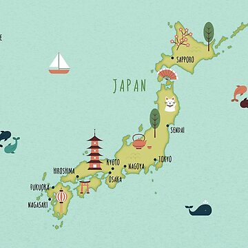 Artwork thumbnail, Illustrated map of Japan by ymkesinfogr