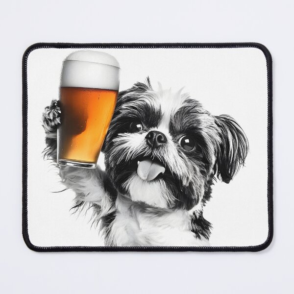 Item preview, Shih Tzu Dog Drinking Beer, Funny Beer Humor designed and sold by CheekyAnimalz.
