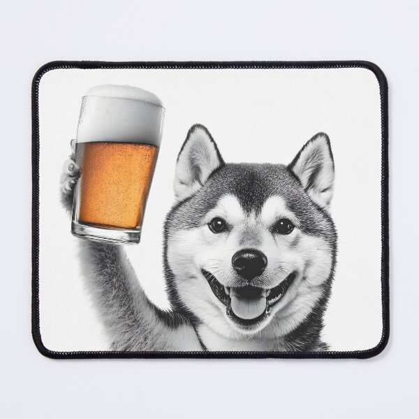 Item preview, Shiba Inu Dog Drinking Beer, Funny Beer Humor designed and sold by CheekyAnimalz.