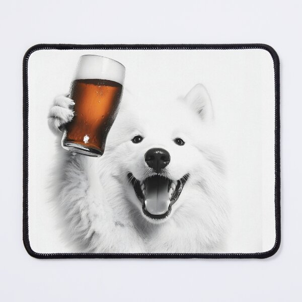 Item preview, Samoyed Dog Drinking Beer, Funny Beer Humor designed and sold by CheekyAnimalz.