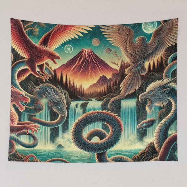 Item preview, Mythical Beasts Gather by Majestic Waterfalls designed and sold by TeslaSt0re.