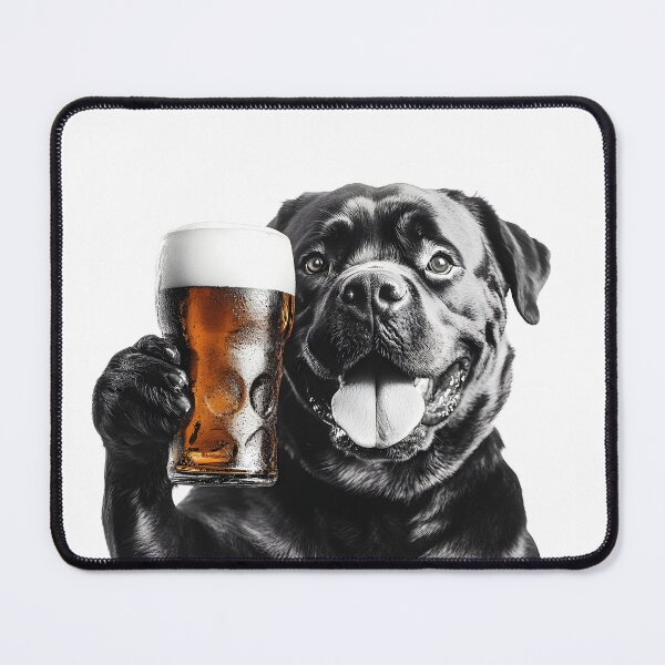 Item preview, Rottweiler Dog Drinking Beer, Funny Beer Humor designed and sold by CheekyAnimalz.