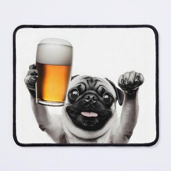 Item preview, Pug Dog Drinking Beer, Funny Beer Humor designed and sold by CheekyAnimalz.