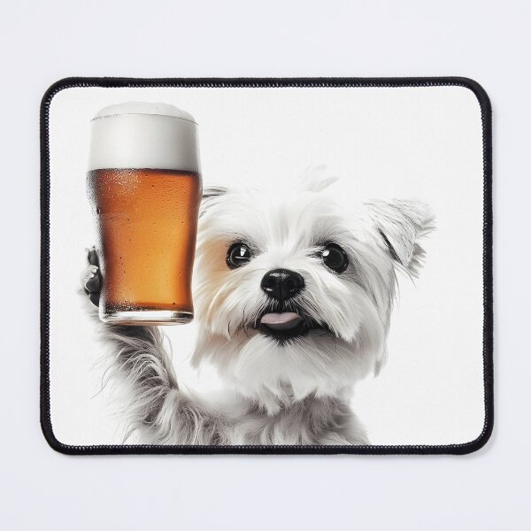 Item preview, Maltese Dog Drinking Beer, Funny Beer Humor designed and sold by CheekyAnimalz.