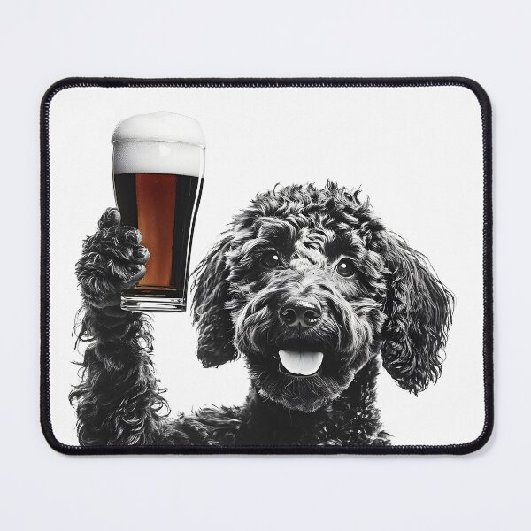 Item preview, Labradoodle Dog Drinking Beer, Funny Beer Humor designed and sold by CheekyAnimalz.