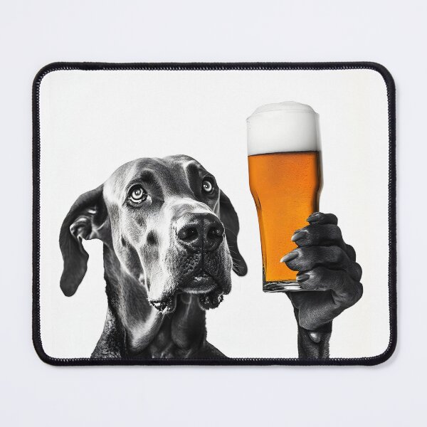 Item preview, Great Dane Dog Drinking Beer, Funny Beer Humor designed and sold by CheekyAnimalz.