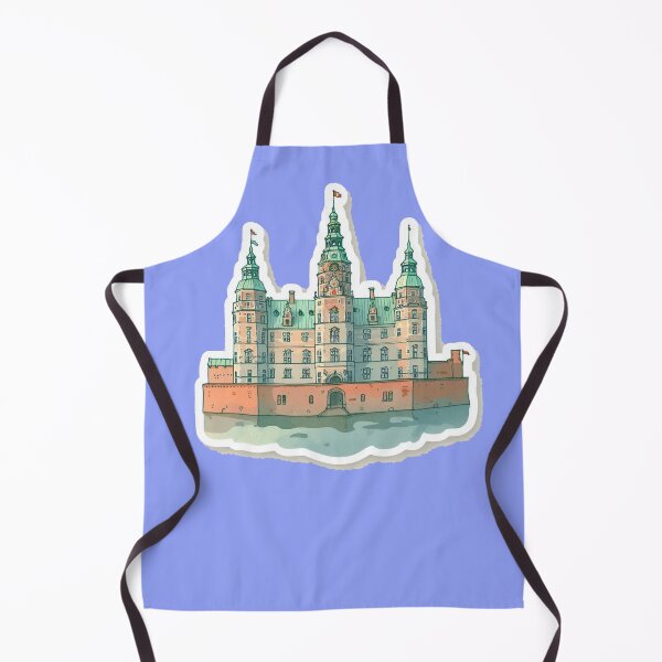 Item preview, Cute Minimalist Watercolor Sticker Design of Rosenborg Castle, designed and sold by PaintMeWorld.