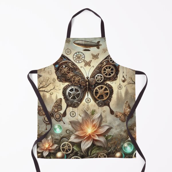 Item preview, Steampunk Butterfly with Floral and Mechanical Accents designed and sold by TeslaSt0re.