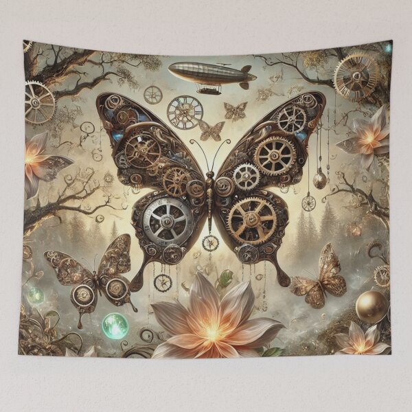 Item preview, Steampunk Butterfly with Floral and Mechanical Accents designed and sold by TeslaSt0re.