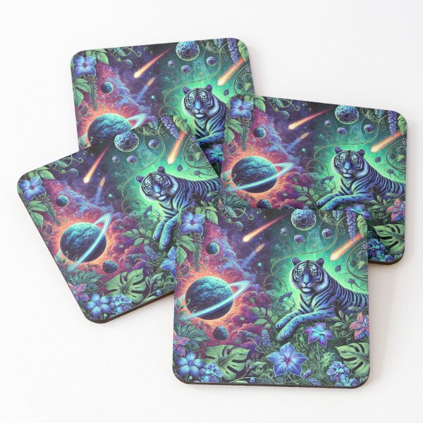 Item preview, Galactic Tiger in a Mystical Cosmic Garden designed and sold by TeslaSt0re.