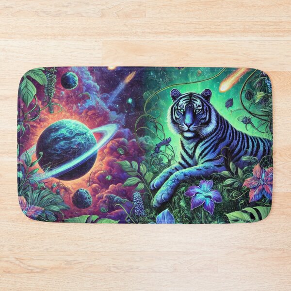 Item preview, Galactic Tiger in a Mystical Cosmic Garden designed and sold by TeslaSt0re.