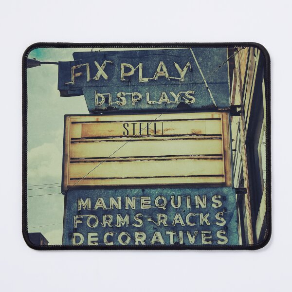 Item preview, Vintage Fixture Store Sign - Cream and Blue Birmingham Wall Art Print designed and sold by FraireDesign.