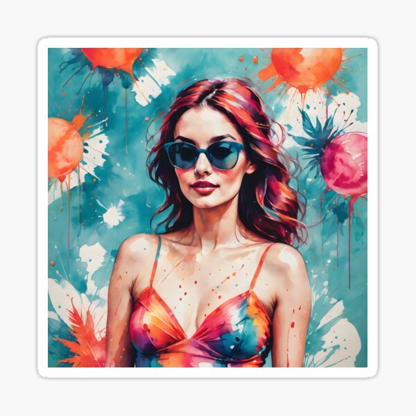 Item preview, "Red Bikini Summer Vibes Pattern" designed and sold by GraphicBoomCo.