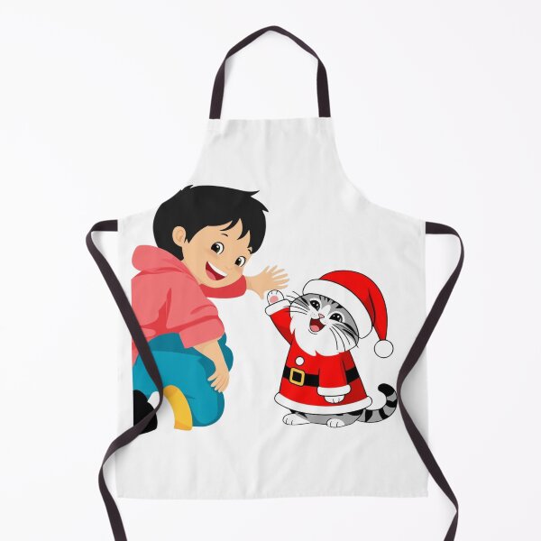 Item preview, Boy High-Fiving Santa Cat designed and sold by Kindoza Studio.