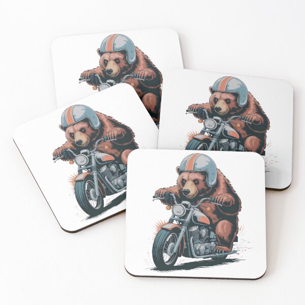 Item preview, Bear on a Motorcycle – Cool Biker Animal Artwork designed and sold by Pastel-Pulse.
