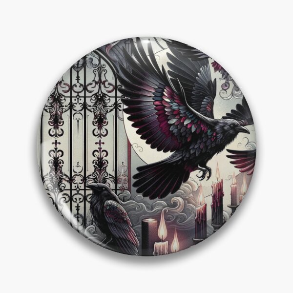 Item preview, Gothic Ravens in a Rose-Adorned Candlelit Scene designed and sold by TeslaSt0re.