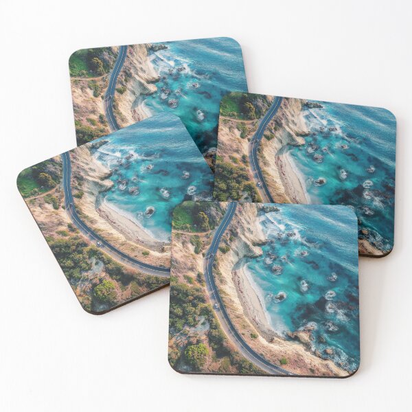 Item preview, Road on cliffs with rough sea - Aerial landscape designed and sold by TheArtistOf2022.