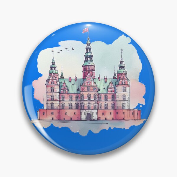 Item preview, Minimalist Watercolor Sticker Design of Rosenborg Castle,   designed and sold by PaintMeWorld.