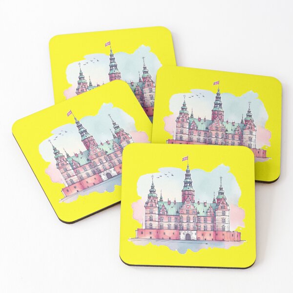 Item preview, Minimalist Watercolor Sticker Design of Rosenborg Castle,   designed and sold by PaintMeWorld.