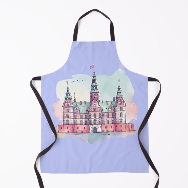 Item preview, Minimalist Watercolor Sticker Design of Rosenborg Castle, designed and sold by PaintMeWorld.