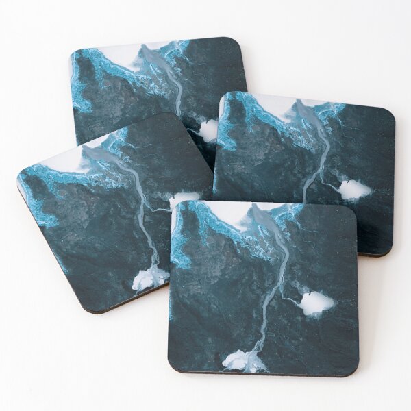 Item preview, Aerial View Of Frozen Landscape With Blue And White Hues In Iceland - Landscape Photography designed and sold by regnumsaturni.