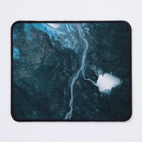 Item preview, Aerial View Of Frozen Landscape With Blue And White Hues In Iceland - Landscape Photography designed and sold by regnumsaturni.