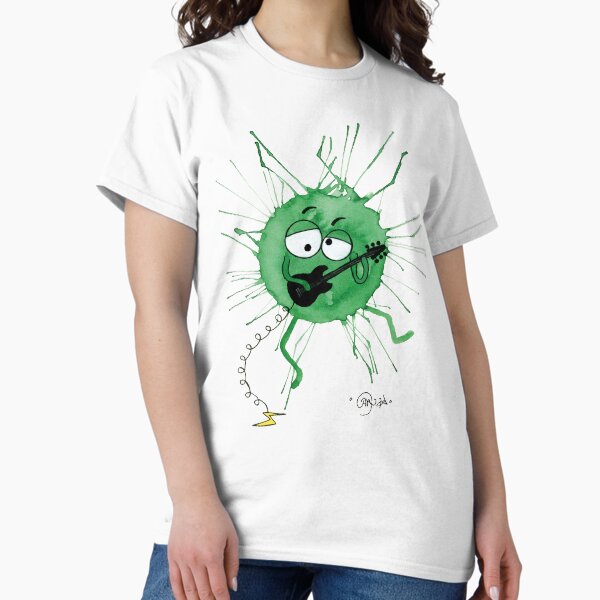 Green Electric Guitar Puffball Classic T-Shirt