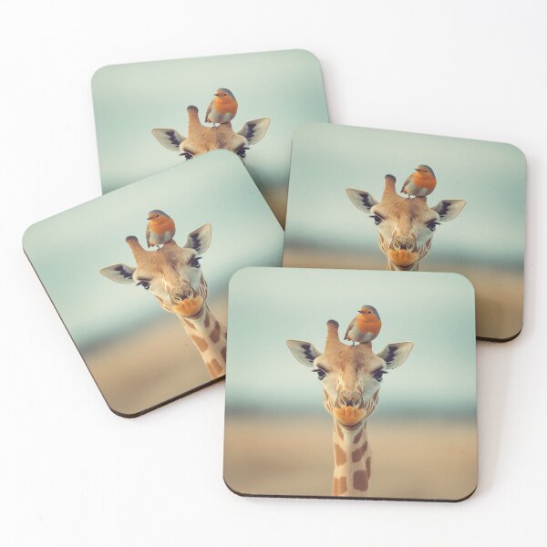 Item preview, Giraffe with Robin on head - Wildlife photo designed and sold by TheArtistOf2022.