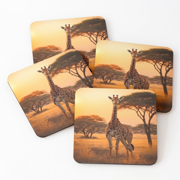 Artikelvorschau, Anmutige Giraffe in der Ruhe des Sonnenuntergangs entworfen und verkauft von Enchanting Art Vista.