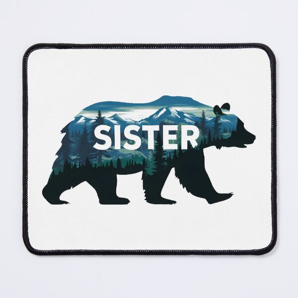 Item preview, Cute Sister Bear With Winter Adventure Mountains designed and sold by PlanetMarker.