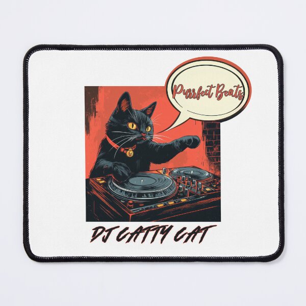 Item preview, DJ Catty Cat with Purrfect Beats designed and sold by Enea Kelo.