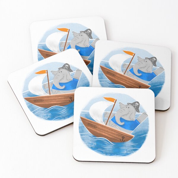 Item preview, Ellie the elephant rising a boat on a summer breeze designed and sold by jasmineberry.