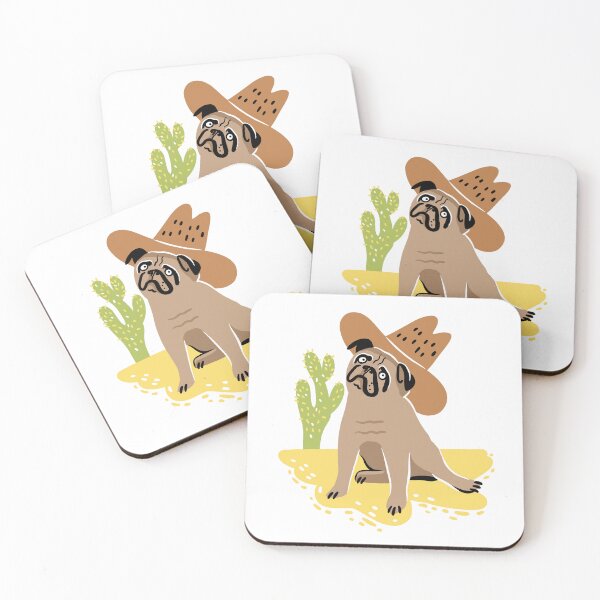 Item preview, Pug dog in a cowboy western hat designed and sold by jasmineberry.