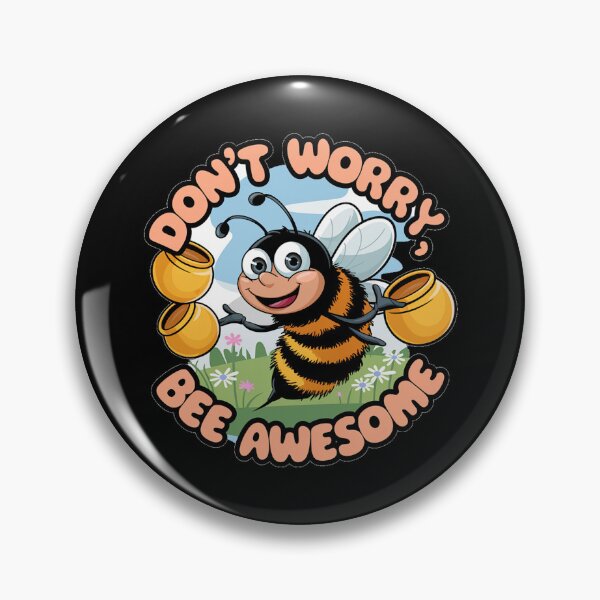 Item preview, Don't Worry, Bee Awesome" - Whimsical Bee Juggling Honey Pots designed and sold by OwlWorks.