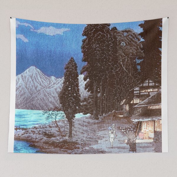 Item preview, Moonlit Lake Scene with Traditional Japanese Village designed and sold by MINE Design-Works.