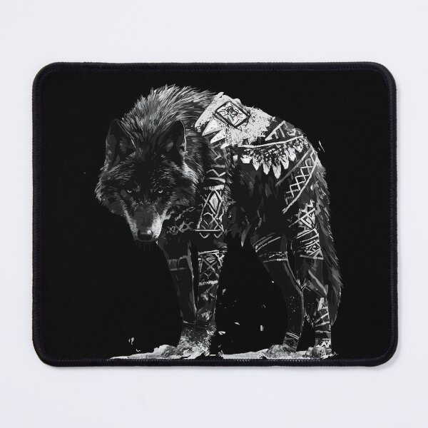 Item preview, Black Wolf in Nordic patterns designed and sold by Hisirdoux.