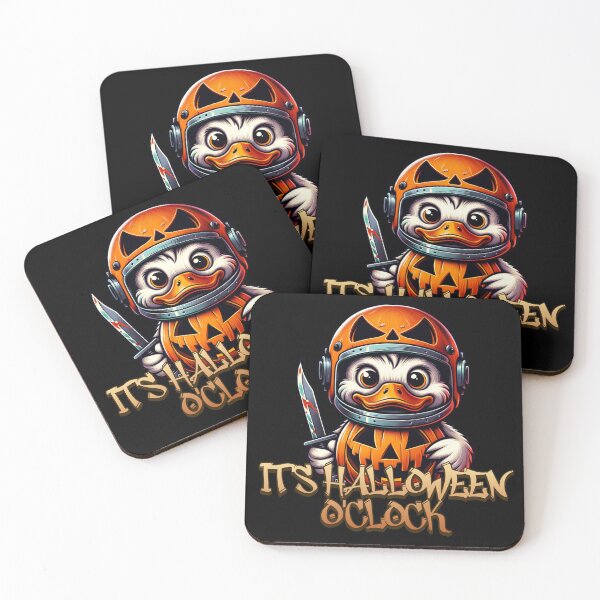 Item preview, Duck Halloween with knife, saying and pumpkin designed and sold by FunnyDsgn.