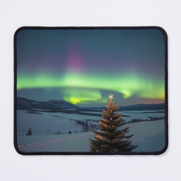 Item preview, Christmas Tree Under Northern Lights - Magical Winter Scene designed and sold by ItheMattI.
