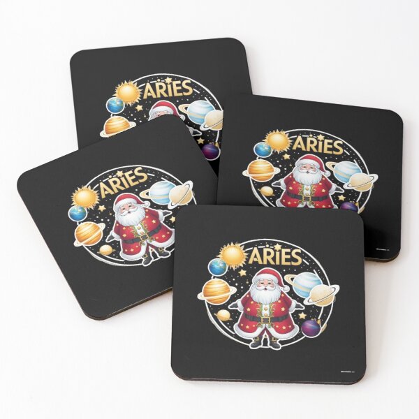 Item preview, Cute Aries  Christmas Astrology Santa Art designed and sold by Mudastro Astrology.