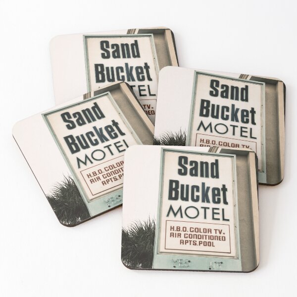 Item preview, Sand Bucket Motel Sign - Vintage Americana Retro Wall Art Print designed and sold by FraireDesign.