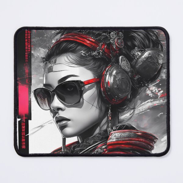 Item preview, Cyberpunk Samurai Woman Poster - Futuristic Dystopian Art designed and sold by MystiqSlav.