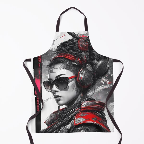 Item preview, Cyberpunk Samurai Woman Poster - Futuristic Dystopian Art designed and sold by MystiqSlav.