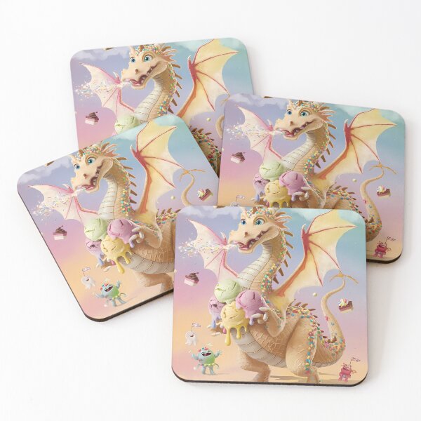 Item preview, Art Dragon Enjoying Delicious Ice Cream 3d design designed and sold by ART ATTACK ZONE.