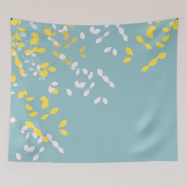 Item preview, Yellow and white leaves on a blue sky designed and sold by AcuarelasCA.