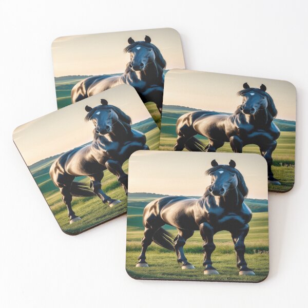 Item preview, Black Stallion in Meadow designed and sold by Enchanting Art Vista.