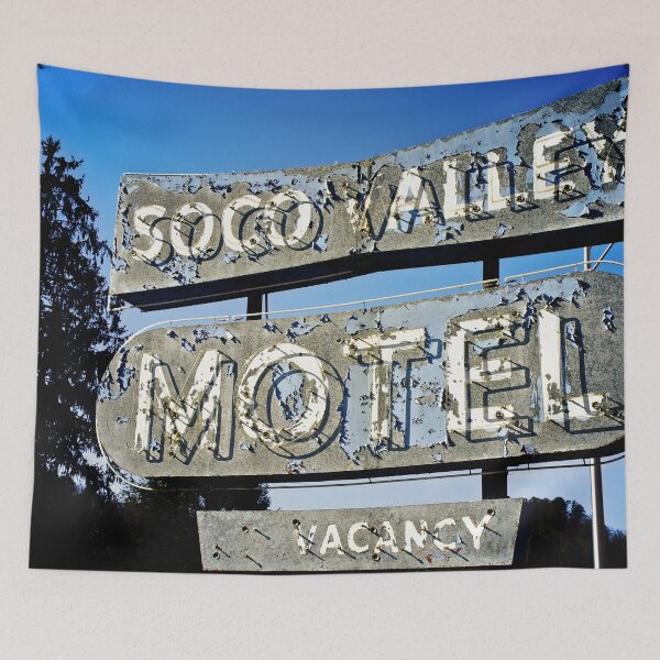Item preview, Soco Valley Motel Sign - Vintage Mid-Century Wall Art Print designed and sold by FraireDesign.