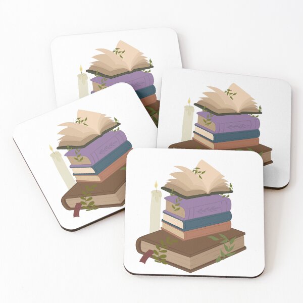 Item preview, Whimsical Stack of Books with Candlelight designed and sold by BookishBotanica.
