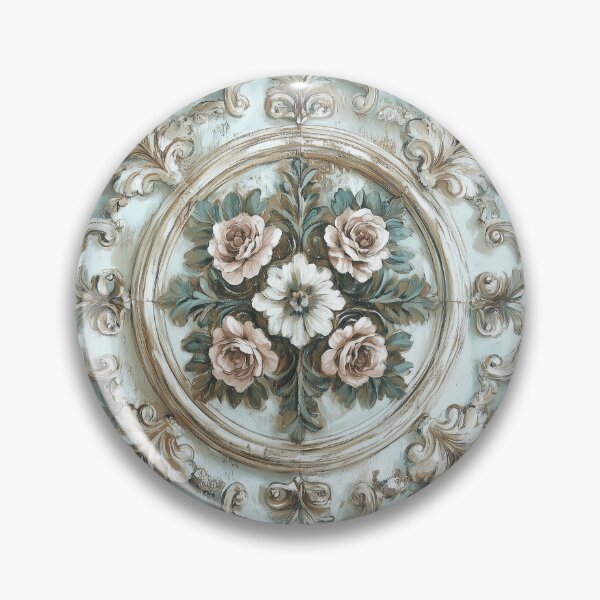 Item preview, Decorative vintage design flowers in teal tones designed and sold by Osintown.