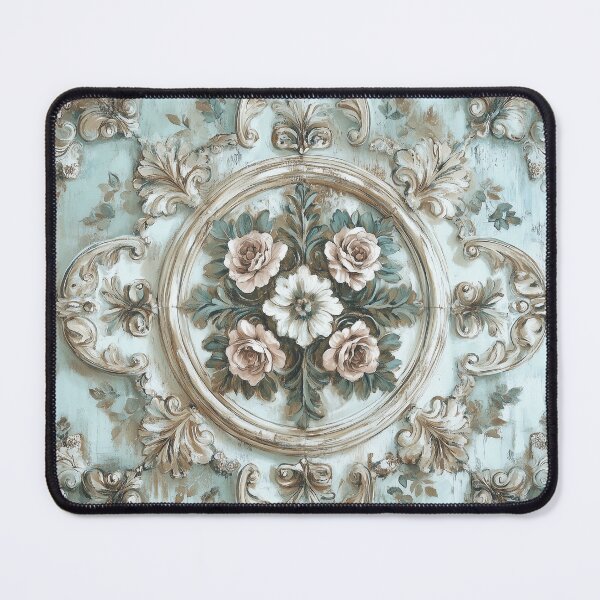 Item preview, Decorative vintage design flowers in teal tones designed and sold by Osintown.