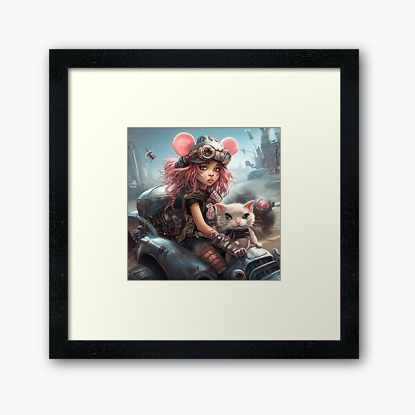 Rat Girl Racer from Rat Gang Crew and the Broken City by iServalan Framed Art Print
